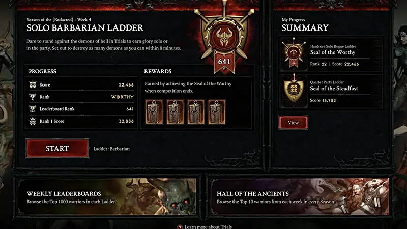 Diablo 4 Leaderboard