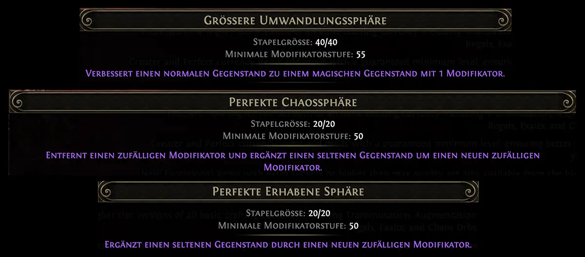 Crafting Orbs
