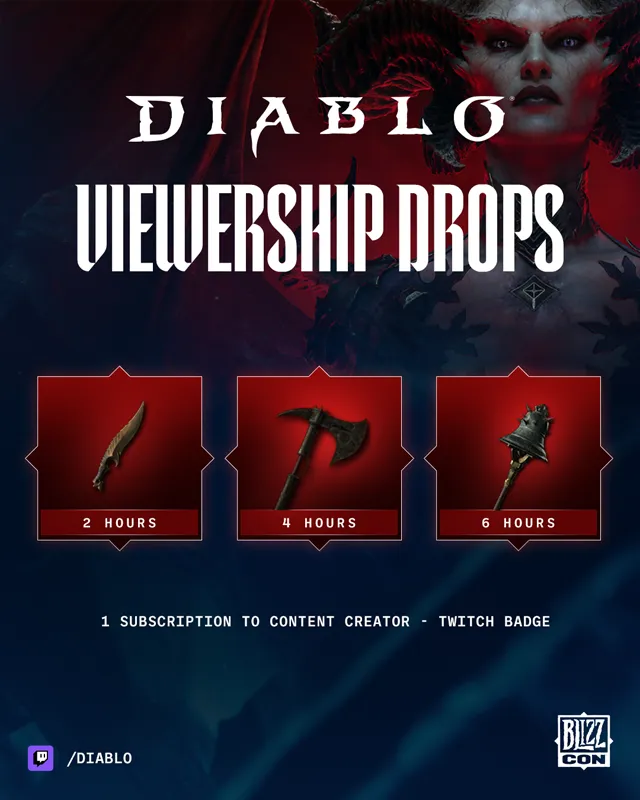 BlizzCon Twitch Drops Diablo 4