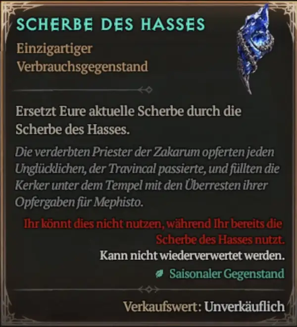 Scherbe des Hasses