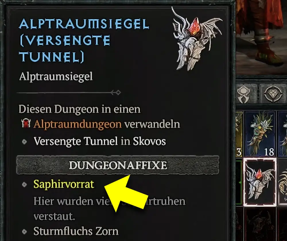 Dungeonsiegel Vorrat Affix