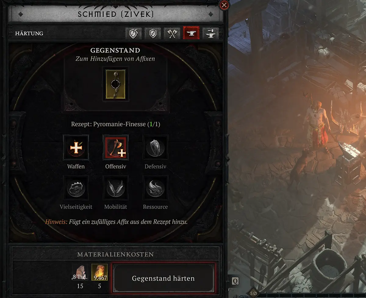 Diablo 4 Schmied Härtung
