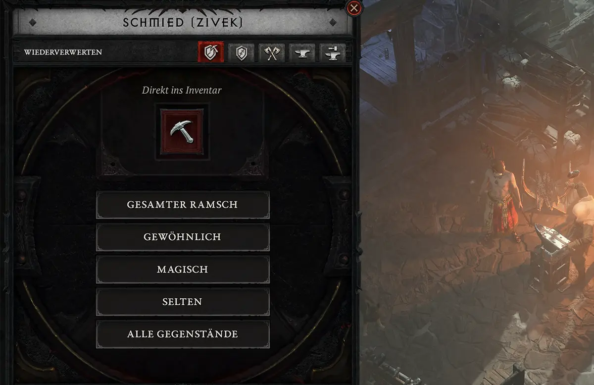 Diablo 4 Schmied Wiederverwertung