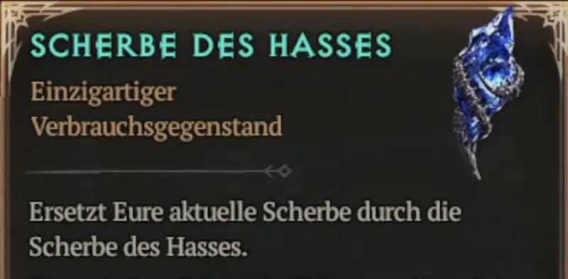 Scherbe des Hasses