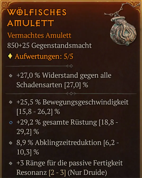 Diablo 4 Gewitter Sturm Druide Amulett