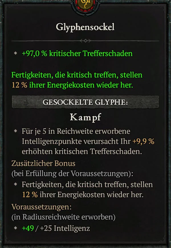 Diablo 4 Glyphe "Kampf"