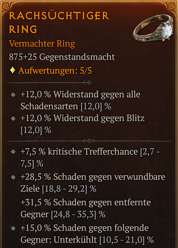 Diablo 4 Pfeilhagel JÃ¤ger Ring